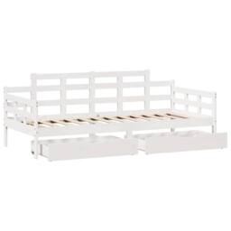Berkfield Home Daybed with Drawers without Mattress White 90x200 cm Solid Wood - thumbnail 9