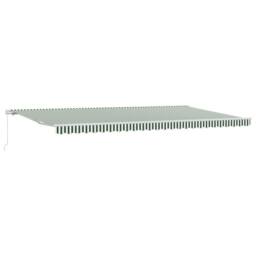 Berkfield Home Manual Retractable Awning Green & White 600x300 cm - thumbnail 2