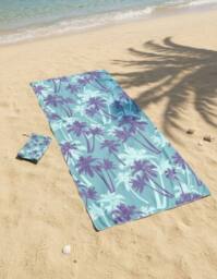 LARANGE Beach Towel with Bag Microfiber Double-Sided 180 X 90 in Blue - thumbnail 2