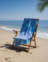 LARANGE Beach Towel with Bag Microfiber Double-Sided 180 X 90 in Blue - thumbnail 4