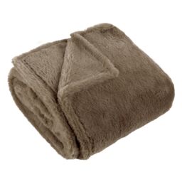 Furn Kallu Double-Sided Faux-Fur Throw in Brown - Size: 130 cm x 180 cm - thumbnail 2