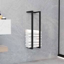 Berkfield Home Towel Rack Black 12.5x12.5x60 cm Iron - thumbnail 2