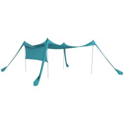 OUTSUNNY Beach Tent Shelter with A Detachable Sidewall, 3 x 3(m), Sky Blue - thumbnail 2