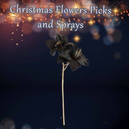 VFM e-Store Christmas Amarylis Spray Decoration 56cm x 22cm Black X 1 - Size: 56 cm x 22 cm - thumbnail 3