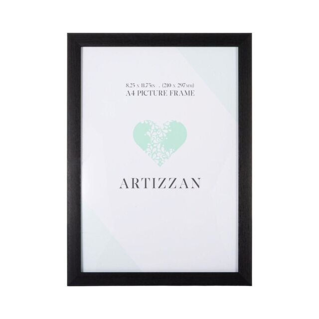 Happy Homewares Modern & Chic Black Veneer Wood Effect A4 Certificate Frame for Wall or Table - image 1