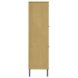 Berkfield Home Bookcase with Metal Legs Brown 90x35x128.5 cm Solid Wood OSLO - thumbnail 6