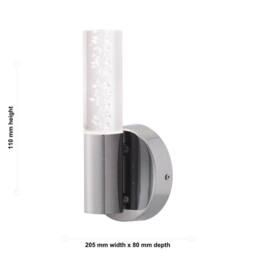 EONLION 2 Modern Chrome LED Bathroom Wall Lights IP44 Low Energy Lighting in Clear - thumbnail 2