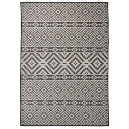 Berkfield Home Outdoor Flatweave Rug 120x170 cm Black Stripes - Size: Medium - thumbnail 1