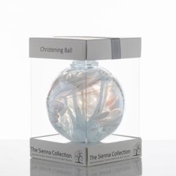 Sienna Glass White Christening 10cm Spirit Ball