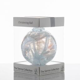 Sienna Glass White Christening 10cm Spirit Ball - thumbnail 2