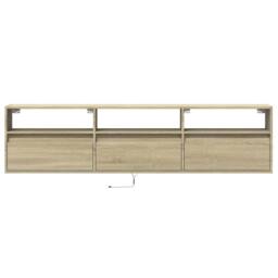 Berkfield Home TV Wall Cabinet with LED Sonoma Oak 180x31x45 cm in Brown - Size: 180 x 31 x 45 cm - thumbnail 6