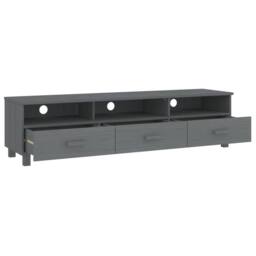 Berkfield Home TV Cabinet HAMAR Dark Grey 158x40x40 cm Solid Wood Pine - Size: 158 x 40 x 40 cm - thumbnail 5