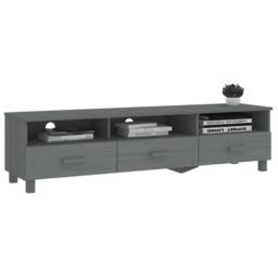 Berkfield Home TV Cabinet HAMAR Dark Grey 158x40x40 cm Solid Wood Pine - Size: 158 x 40 x 40 cm - thumbnail 6