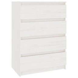 Berkfield Home Side Cabinet White 60x36x84 cm Solid Pinewood - Size: 60 x 36 x 84 cm - thumbnail 3