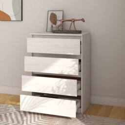 Berkfield Home Side Cabinet White 60x36x84 cm Solid Pinewood - Size: 60 x 36 x 84 cm - thumbnail 7