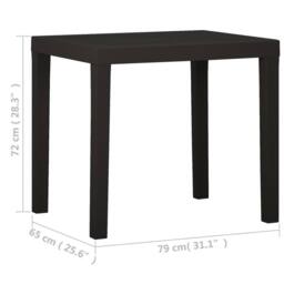 Berkfield Home Garden Table Anthracite 79x65x72 cm Plastic in Black - Size: 79 x 65 x 72 cm - thumbnail 5