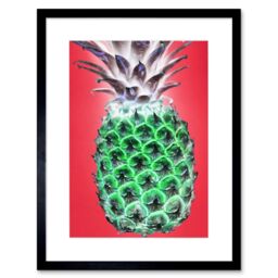 "Artery8 Wall Art Print Pop Art Pineapple Art Framed 9x7 inch in Black - Size: W7"" x H9""" - thumbnail 1