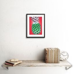 "Artery8 Wall Art Print Pop Art Pineapple Art Framed 9x7 inch in Black - Size: W7"" x H9""" - thumbnail 2