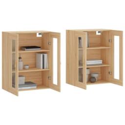 Berkfield Home Wall Mounted Cabinets 2 pcs Sonoma Oak Engineered Wood in Light Tan