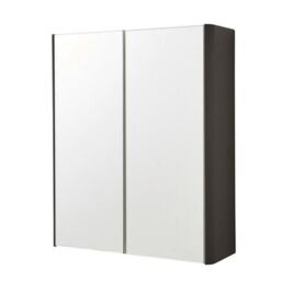 Clifton Matt Graphite 2-Door Mirror Bathroom Cabinet 60cm H x 500mm W in Dark Grey - thumbnail 1