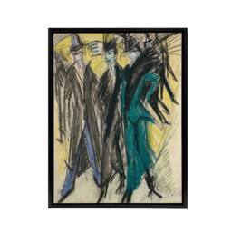 "Artery8 Ernst Ludwig Kirchner Berlin Street Framed Canvas Wall Art Print - Size: W18"" x H24""" - thumbnail 1