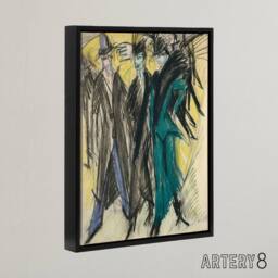 "Artery8 Ernst Ludwig Kirchner Berlin Street Framed Canvas Wall Art Print - Size: W18"" x H24""" - thumbnail 2