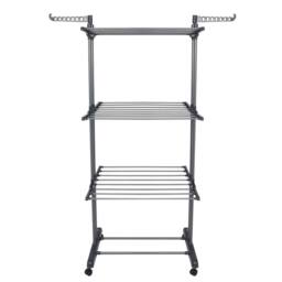 SPETLEK 4 Tier Foldable Clothes Airer in Grey - Size: 500mm - thumbnail 5
