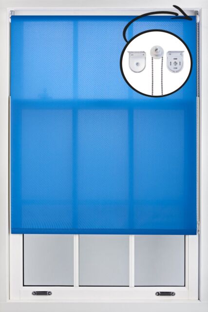 Furnished Blue Daylight Roller Blinds with Metal Fittings - Trimmable Window Shade - Size: 180 cm width x 165 cm drop - image 1