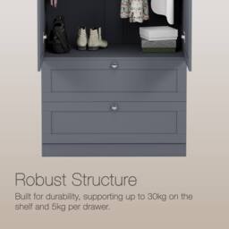 Home Discount Vida Designs Altino 4Pc Bedroom Set(2Dr Bedside, 4Dr Chest, Wardrobe) in Grey - thumbnail 7