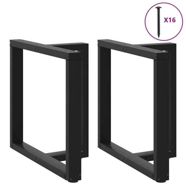 Berkfield Home Modern Dining Table Legs T-Shaped¬†2 pcs Black 80x35x(72-73) cm Steel - image 1