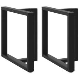 Berkfield Home Modern Dining Table Legs T-Shaped¬†2 pcs Black 80x35x(72-73) cm Steel - thumbnail 2