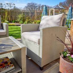 Home Source Trapani 4 Piece Garden Patio Furniture Set Corner Sofa Table Chair in Grey - thumbnail 7