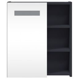 Berkfield Home Bathroom Mirror Cabinet with LED Light Grey 45x13x52 cm - Size: 45 x 13 x 52 cm - thumbnail 6