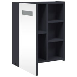 Berkfield Home Bathroom Mirror Cabinet with LED Light Grey 45x13x52 cm - Size: 45 x 13 x 52 cm - thumbnail 5