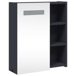 Berkfield Home Bathroom Mirror Cabinet with LED Light Grey 45x13x52 cm - Size: 45 x 13 x 52 cm - thumbnail 4