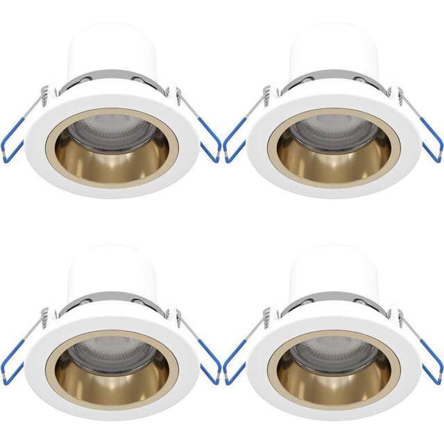 Loops 4 PACK Elegant White & Gold Indoor Ceiling Spotlight - Stylish Homes - image 1