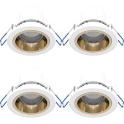 Loops 4 PACK Elegant White & Gold Indoor Ceiling Spotlight - Stylish Homes - thumbnail 1
