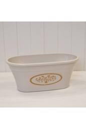 KDMD Cream Round Love Heart Tree Trough Plastic Planter 7.7LTR - thumbnail 1