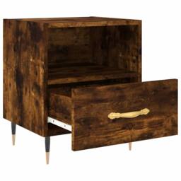 Berkfield Home Bedside Cabinets 2 pcs Smoked Oak 40x35x47.5 cm Engineered Wood in Brown - thumbnail 7