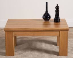 Thats Furniture Dakot Chunky Oak Small Coffee Table for Living Room in Light Oak - thumbnail 2