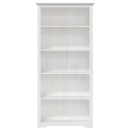 Berkfield Home Bookcase BODO White 80x38x180 cm Solid Wood Pine 5-Tier - Size: 80 x 38 x 180 cm - thumbnail 3