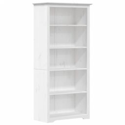 Berkfield Home Bookcase BODO White 80x38x180 cm Solid Wood Pine 5-Tier - Size: 80 x 38 x 180 cm - thumbnail 2