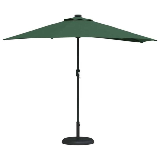 Berkfield Home Half Garden Parasol with Aluminium Pole - Green, 294 cm in Green - image 1