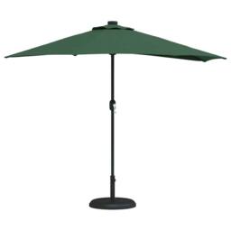 Berkfield Home Half Garden Parasol with Aluminium Pole - Green, 294 cm in Green