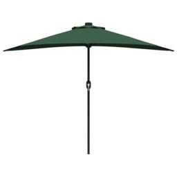 Berkfield Home Half Garden Parasol with Aluminium Pole - Green, 294 cm in Green - thumbnail 5