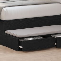 Berkfield Home Bed Drawers Black 90x36, 5x16, 5 cm Engineered Wood - thumbnail 4