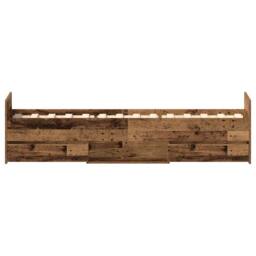 Berkfield Home Full Bed Frame without Mattress Old Wood 90x190 cm Single Enginee in Brown - thumbnail 7