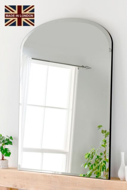 Yearn Mirrors Minimal Bevelled Mantle Mirror Black 91(w) x 120cm(h)