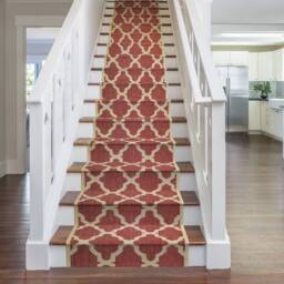 runrug Stair Runner Carpet - Durable, Non-Slip, 7mm - 'Trellis' in Red - Size: 80 cm x 720 cm - thumbnail 5