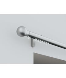 New Edge Blinds 28mm Styleline Gliding Curtain Pole Set with Ball End - Silver - Size: 135 cm - thumbnail 2
